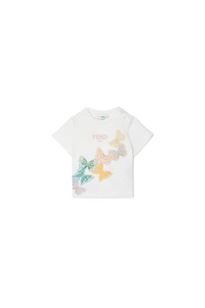 T-shirt in jersey con stampa multicolor FENDI KIDS | BFI1827AJF0TU9